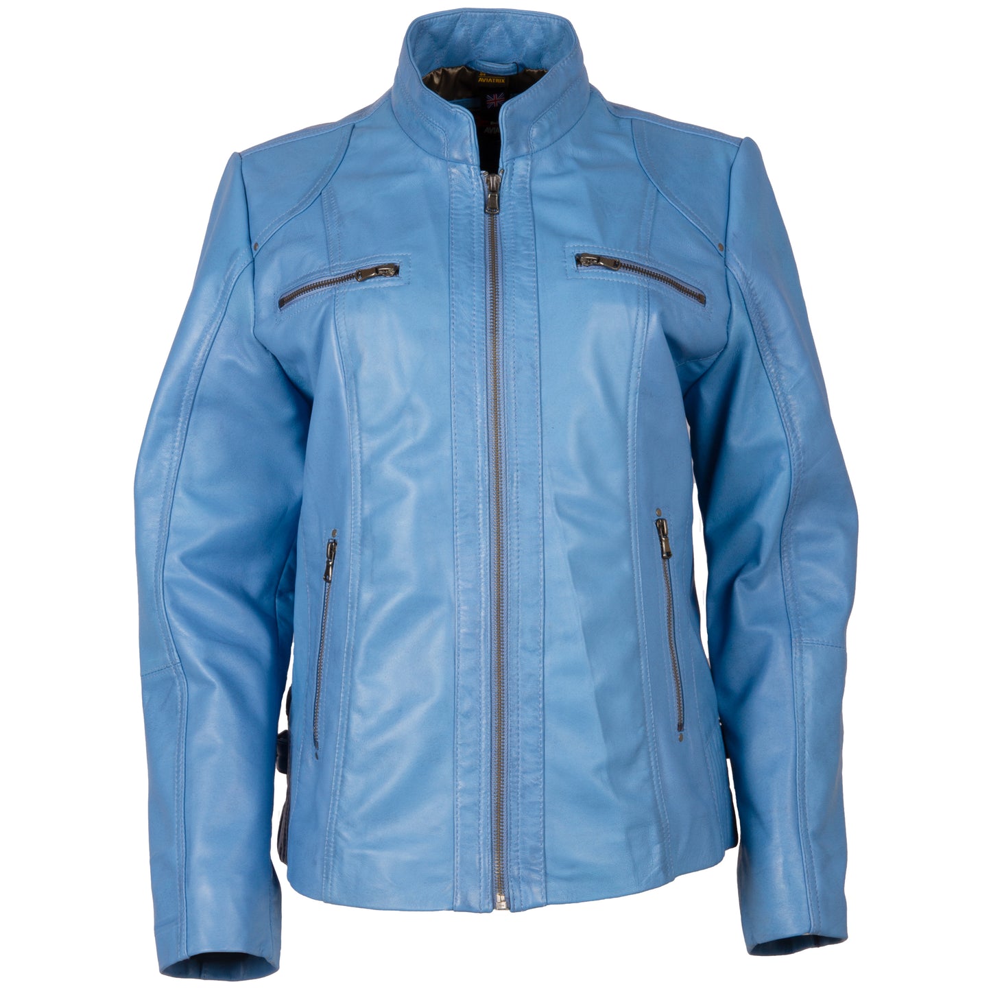 OBFQ Women's Biker Jacket - Baby Boy Blue