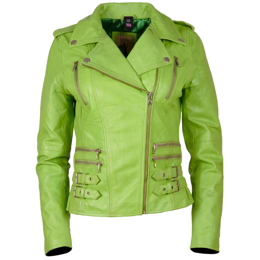 AGSM Women's Biker Jacket - Parrot Green