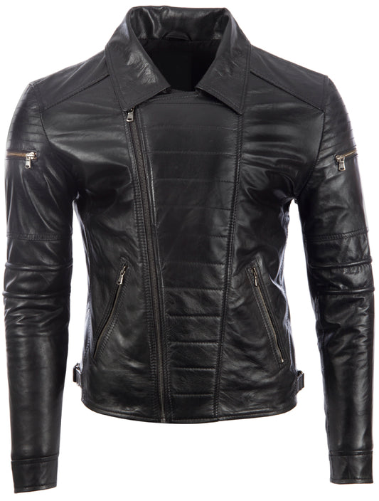 99QK Men's Biker Jacket - Black