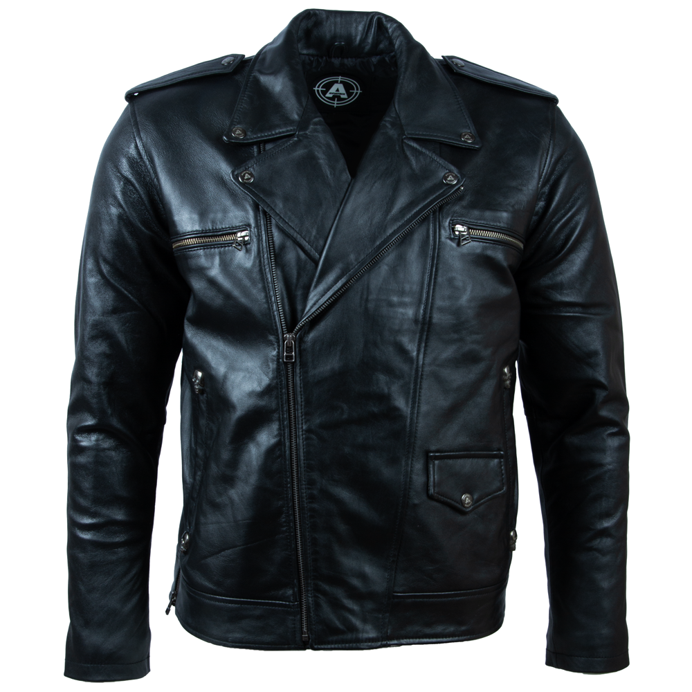 JNYG Men’s Skull Biker Jacket - Black