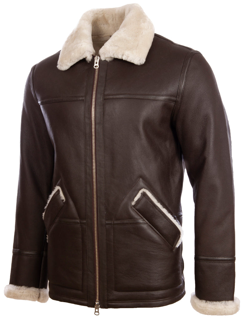 X9DP2 Men's Shearling Jacket - Brown/Beige