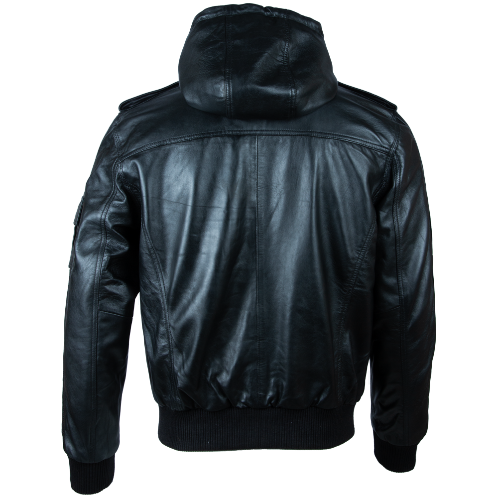 QIO7 Men’s Hood Bomber Jacket - Black