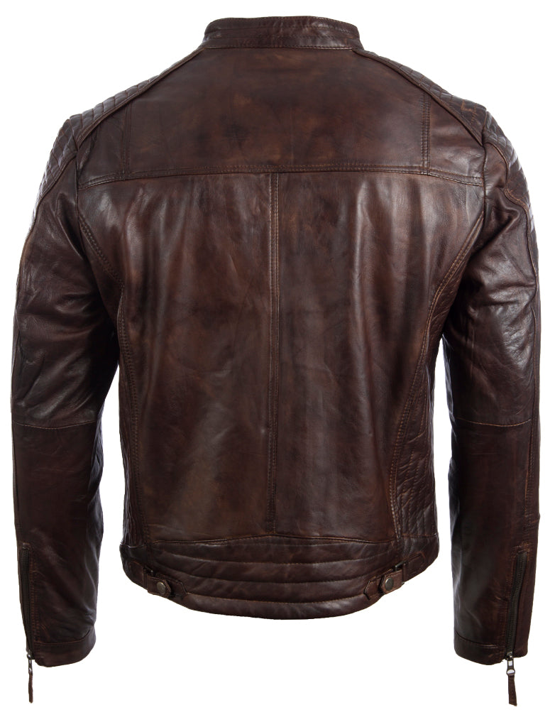 VO3W Men's Biker Jacket - Nevada Brown