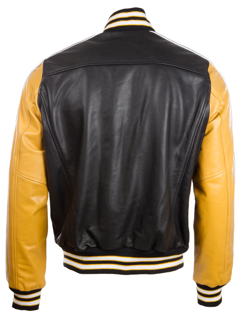 37LY Men's Varsity Skull Jacket - Black/Mustard