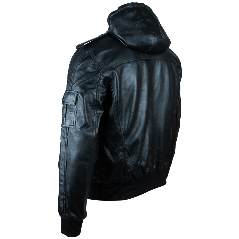 QIO7 Men’s Hood Bomber Jacket - Black