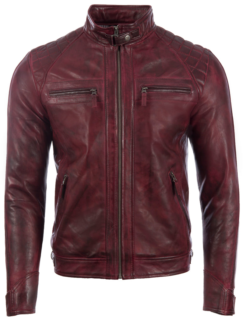 Aviatrix Men's Real Leather Crosshatch Shoulder Detail Fashion Jacket ...
