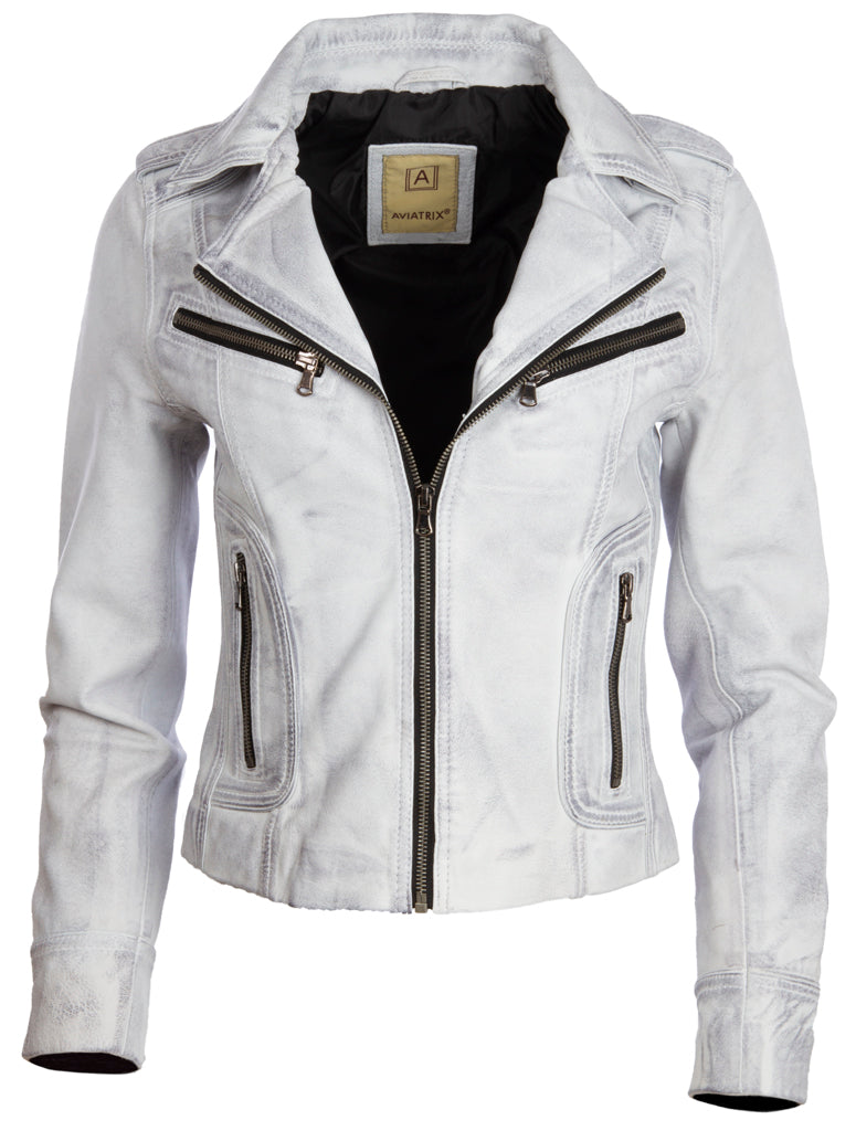 N8UL Women's Biker Jacket - Dirty White – Aviatrix